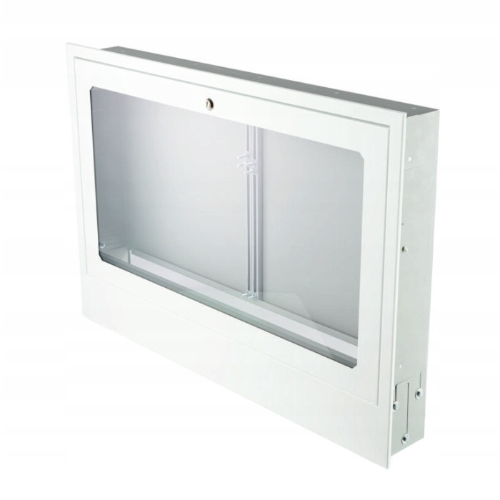 OBUDOWA METALOWA PODTYNKOWA BIAŁA Z PRZESZKLENIEM - RAMKA DO 8/4 OBWODÓW
