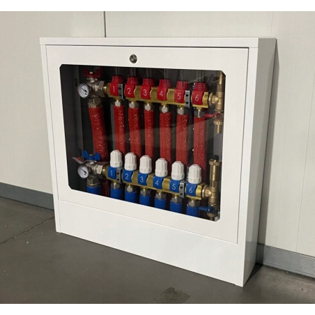 OBUDOWA METALOWA PODTYNKOWA BIAŁA Z PRZESZKLENIEM - RAMKA DO 12/8 OBWODÓW