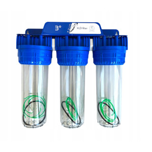 System 3-stopniowy 3/4 cala KORPUS NARUROWY OBUDOWA GREEN FILTER DO WODY 10