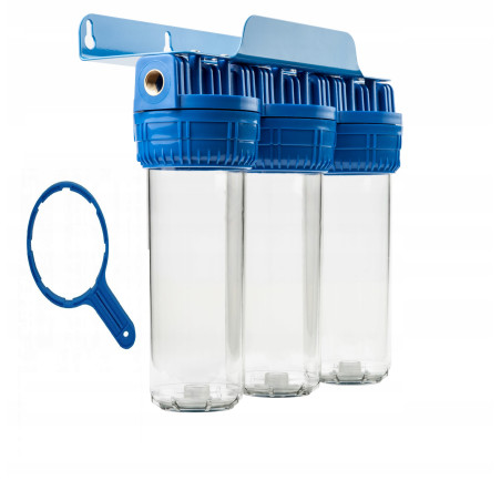 System 3-stopniowy 3/4 cala KORPUS NARUROWY OBUDOWA GREEN FILTER DO WODY 10