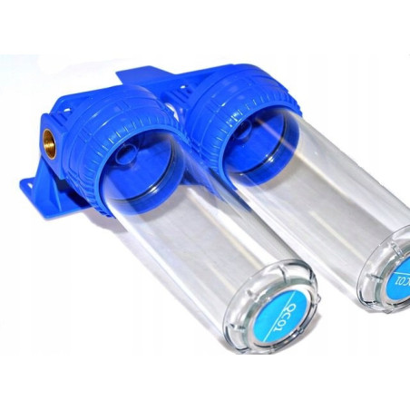 Filtr do wody narurowy 10'' obudowa korpus 1'' dwustopniowy green filter