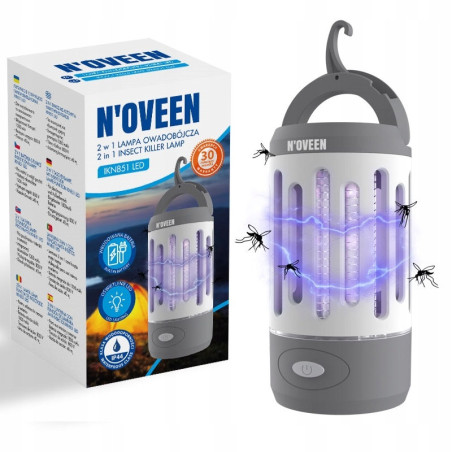 LAMPA OWADOBÓJCZA KOMARY 3W1 LATARKA POD NAMIOT ŁAPKA OWADY MESZKI MUCHY