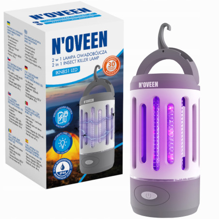 LAMPA OWADOBÓJCZA KOMARY 3W1 LATARKA POD NAMIOT ŁAPKA OWADY MESZKI MUCHY