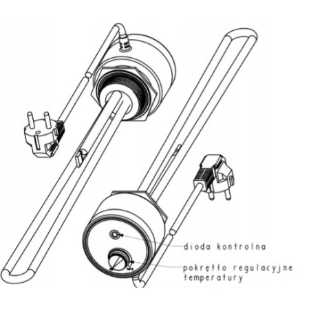GRZAŁKA ELEKTRYCZNA DO BOJLERA Z TERMOSTATEM VOLUX 1500W 6/4''