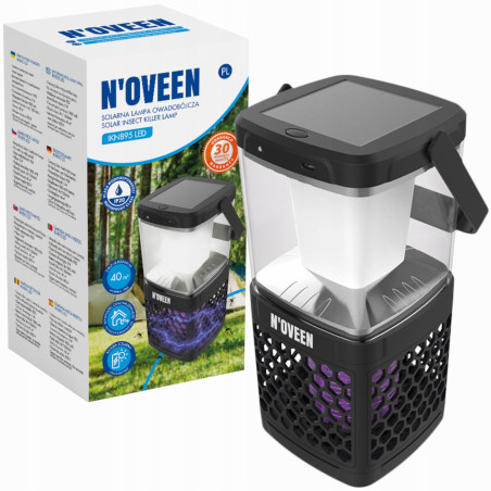 Solarna Lampa owadobójcza NOVEEN IKN895 LED IP20 LAMPKA 3w1 komary czarna
