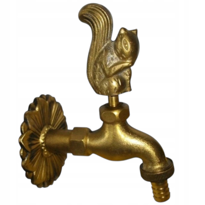 ZAWÓR KRAN OZDOBNY OGRODOWY CZERPALNY MOSIĘŻNY WIEWIÓRKA