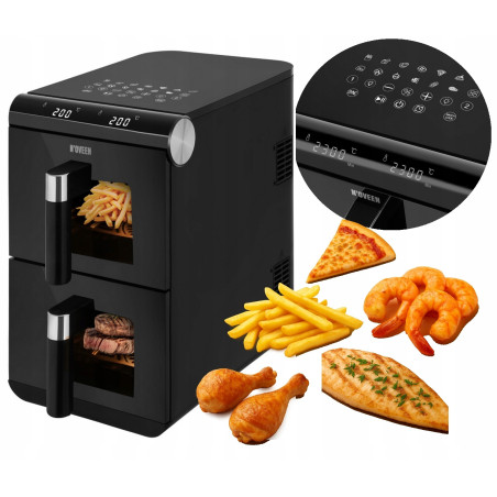 Duża frytkownica beztłuszczowa dwukomorowa 13 programów NOVEEN Air Fryer