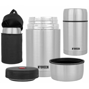 Termos obiadowy 800 ml MENAŻKA POJEMNIK TERMICZNY NA ZUPĘ NOVEEN Silver