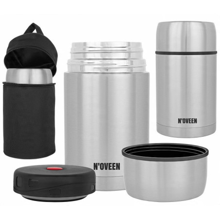 Termos obiadowy 800 ml MENAŻKA POJEMNIK TERMICZNY NA ZUPĘ NOVEEN Silver