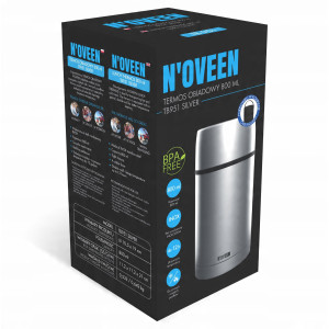 Termos obiadowy 800 ml MENAŻKA POJEMNIK TERMICZNY NA ZUPĘ NOVEEN Silver