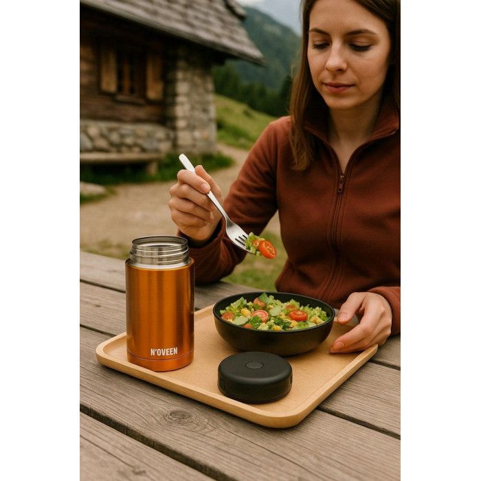 TERMOS OBIADOWY MENAŻKA NA ZUPĘ OBIAD 800ml Noveen TB953 Copper + Pokrowiec