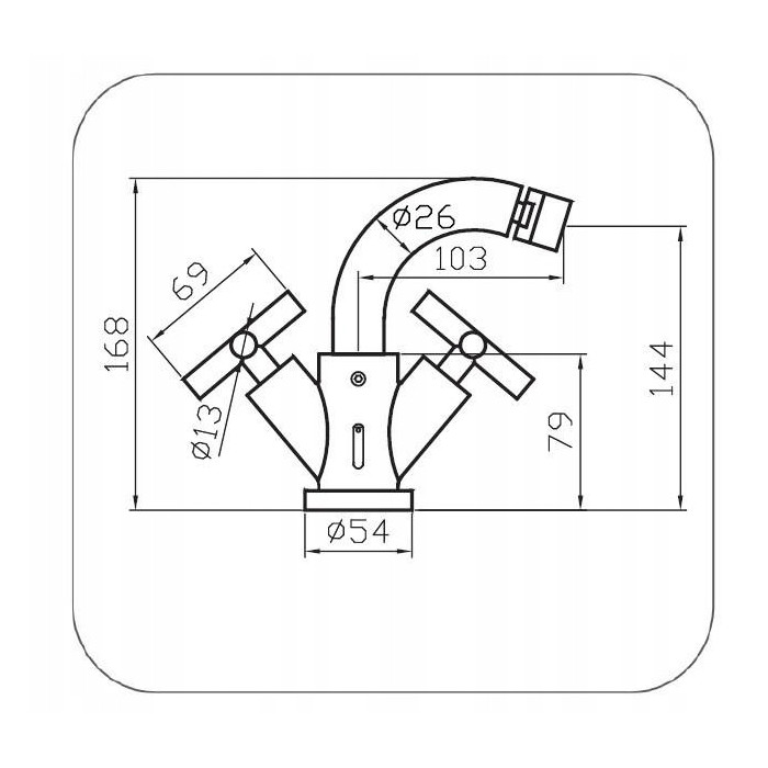 BATERIA MIESZAJĄCA BIDETOWA JAWA DIAMOND