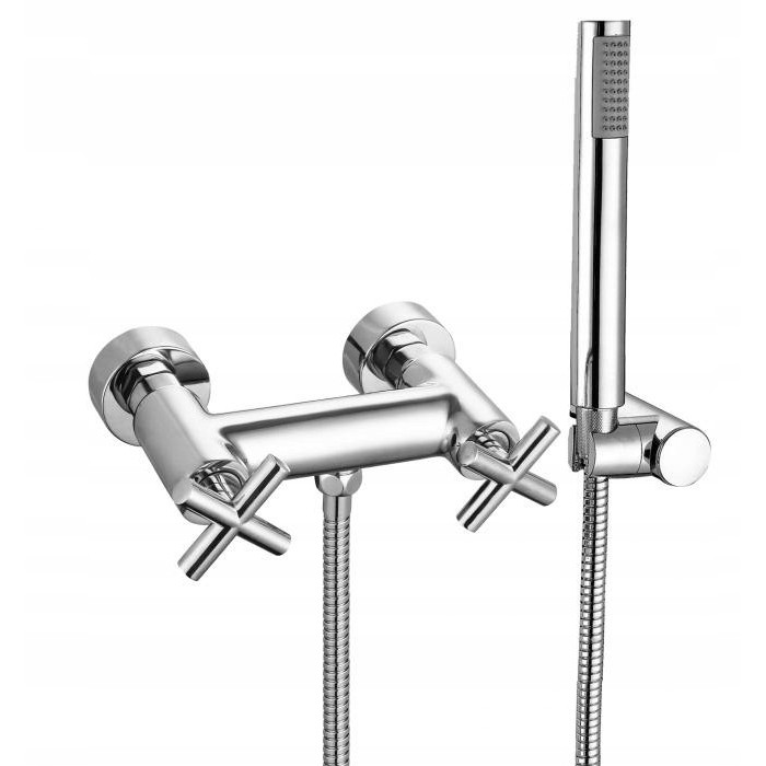 Bateria MIESZAJĄCA wannowo-prysznicowa dwuuchwytowa ścienna Diamond JAWA