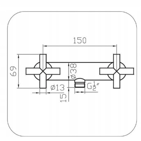 Bateria MIESZAJĄCA wannowo-prysznicowa dwuuchwytowa ścienna Diamond JAWA