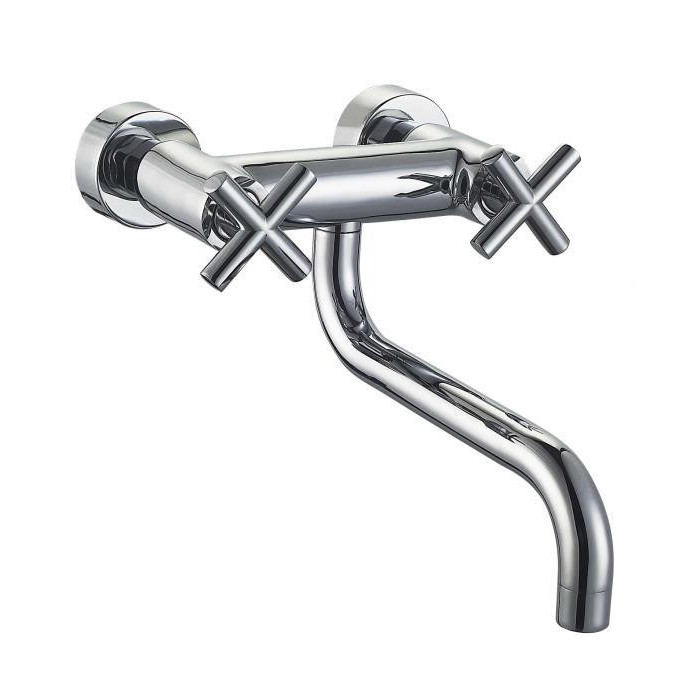 Bateria MIESZAJĄCA umywalkowa ścienna Diamond JAWA srebrny