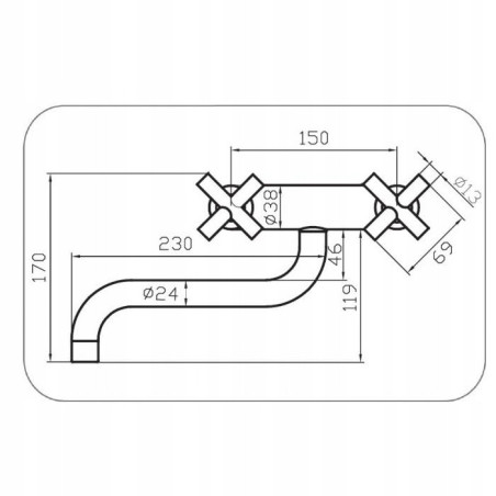 Bateria MIESZAJĄCA umywalkowa ścienna Diamond JAWA srebrny
