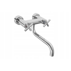 Bateria MIESZAJĄCA umywalkowa ścienna Diamond JAWA srebrny