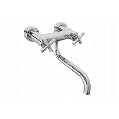 Bateria MIESZAJĄCA umywalkowa ścienna Diamond JAWA srebrny