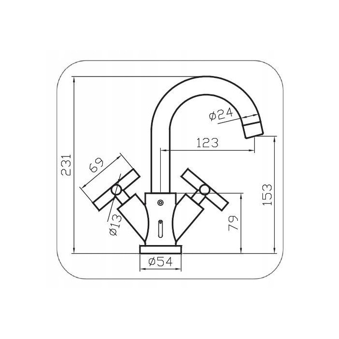 Bateria MIESZAJĄCA umywalkowa stojąca Diamond JAWA srebrny