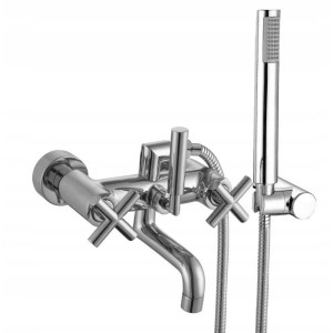 Bateria wannowo - prysznicowa MIESZAJĄCA dwuuchwytowa ścienna Diamond Jawa