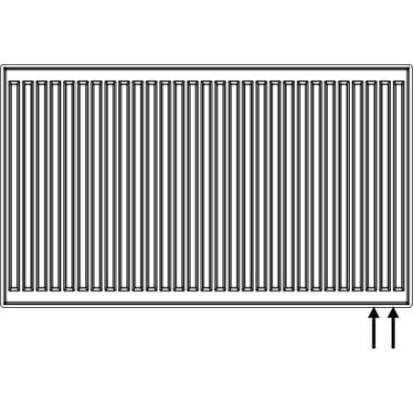 GRZEJNIK PANELOWY STALOWY DWUPŁYTOWY PODŁĄCZENIE DOLNE DIAMOND V22 50x50cm