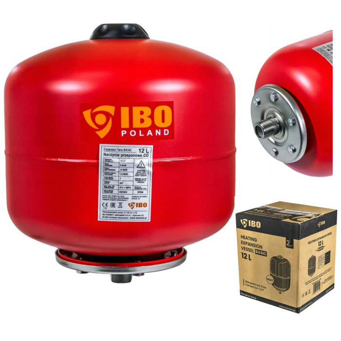 NACZYNIE PRZEPONOWE WZBIORCZE ZBIORNIK DO INSTALACJI C.O. 12L BASIC IBO