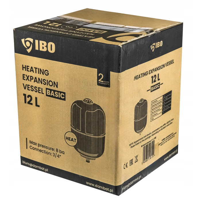NACZYNIE PRZEPONOWE WZBIORCZE ZBIORNIK DO INSTALACJI C.O. 12L BASIC IBO