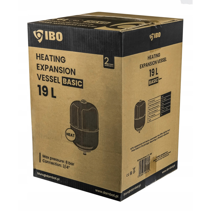 NACZYNIE PRZEPONOWE WZBIORCZE ZBIORNIK DO INSTALACJI C.O. 19L BASIC IBO