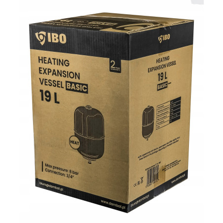 NACZYNIE PRZEPONOWE WZBIORCZE ZBIORNIK DO INSTALACJI C.O. 19L BASIC IBO