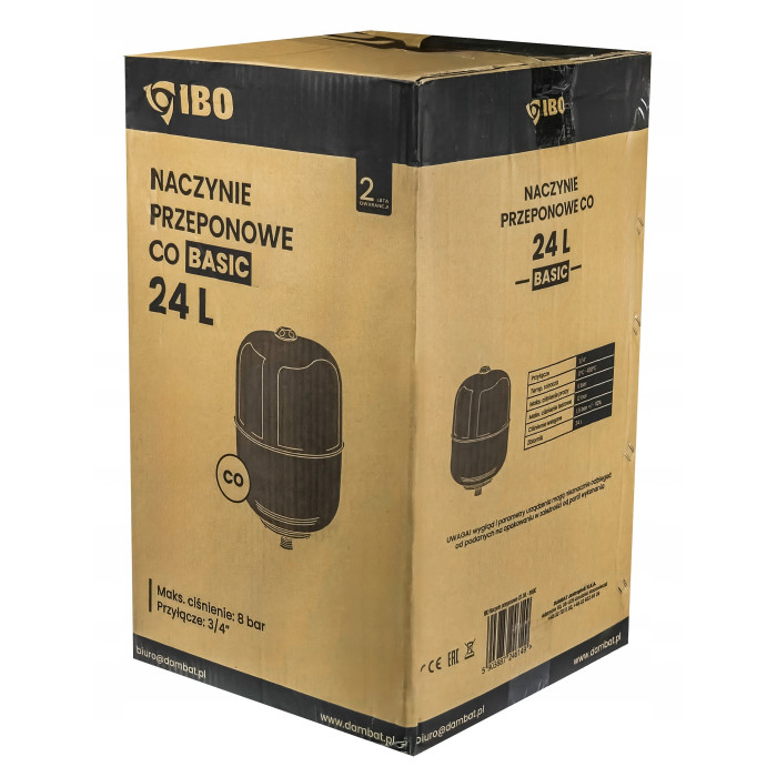 NACZYNIE PRZEPONOWE WZBIORCZE ZBIORNIK DO INSTALACJI C.O. 24L BASIC IBO