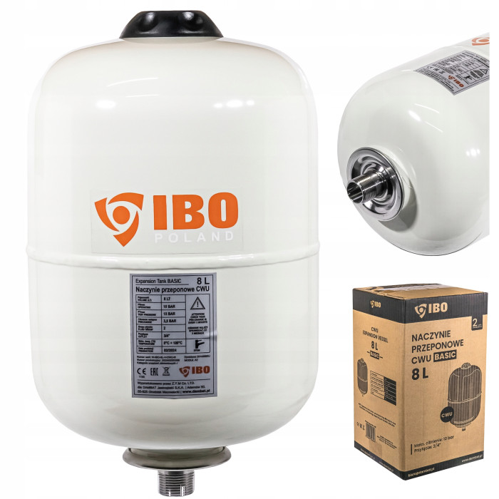 NACZYNIE PRZEPONOWE WZBIORCZE ZBIORNIK DO INSTALACJI CWU 8L BASIC IBO
