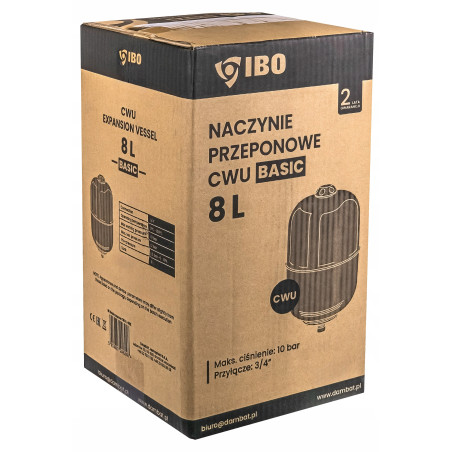 NACZYNIE PRZEPONOWE WZBIORCZE ZBIORNIK DO INSTALACJI CWU 8L BASIC IBO
