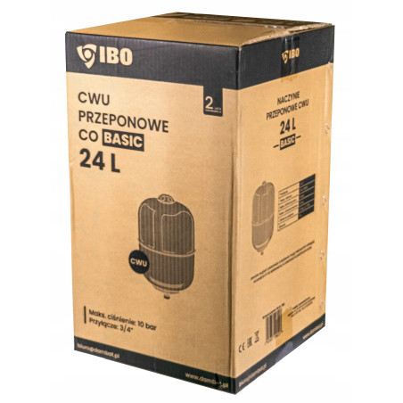 NACZYNIE PRZEPONOWE WZBIORCZE ZBIORNIK DO INSTALACJI CWU 24L BASIC IBO