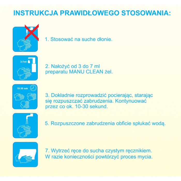 Żel do mycia mocno zabrudzonych rąk z mikrogranulkami Eilfix MANU CLEAN 1L