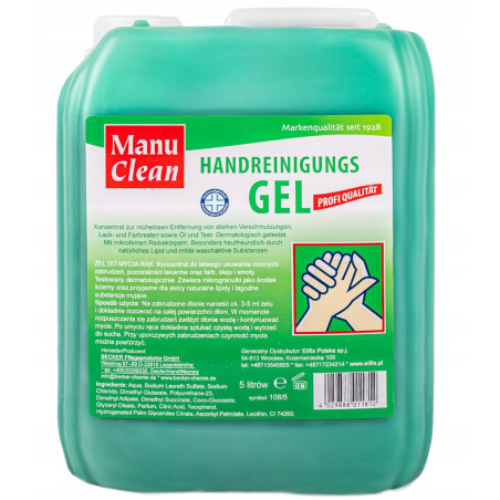 Żel do mycia mocno zabrudzonych rąk z mikrogranulkami Eilfix MANU CLEAN 5L