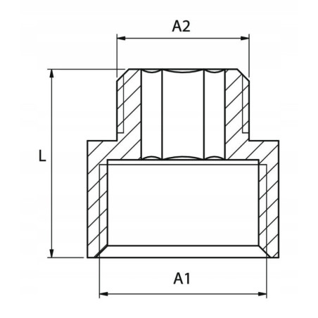 PRZEDŁUŻKA REDUKCJA WYDŁUŻKA REDUKCYJNA ZŁĄCZKA MOSIĘŻNA Ø 1"x3/4" DN25/20