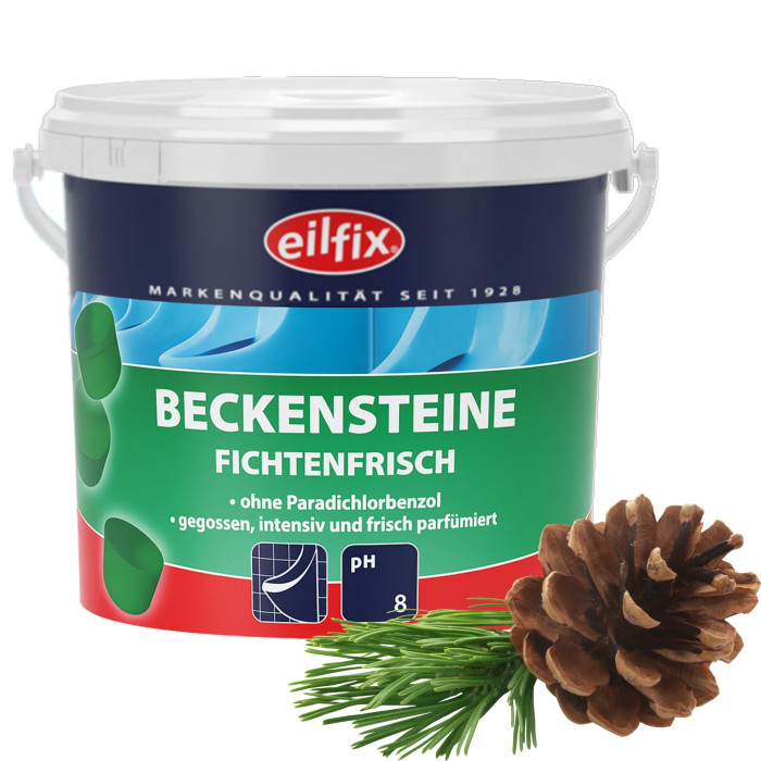 BIO BECKENSTEINE Eilfix zielone kostki do pisuarów o świeżym aromacie sosny