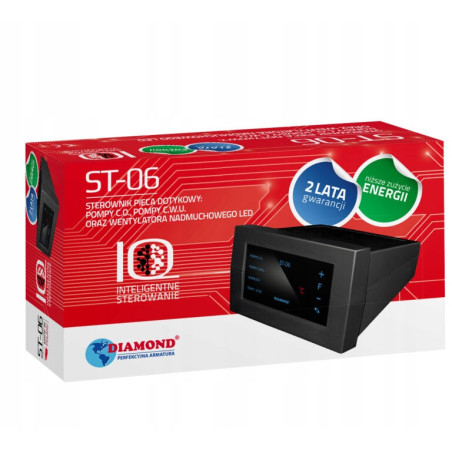 STEROWNIK PIECA DOTYKOWY: POMPY C.O.,C.W.U. I WENTYLATORA NADMUCHOWEGO LED