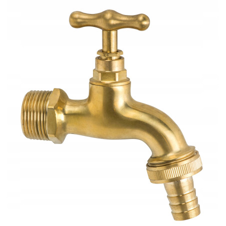 ZAWÓR OGRODOWY WYPŁYWOWY 1/2 cala MOSIĄDZ POLEROWANY OZDOBNY ZŁOTY