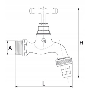 ZAWÓR OGRODOWY WYPŁYWOWY 1/2 cala MOSIĄDZ POLEROWANY OZDOBNY ZŁOTY