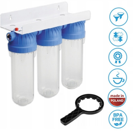 FILTR DO WODY WSTĘPNY 3 STOPNIOWY 3/4" CALA KORPUS USTM DO ZMIĘKCZACZ