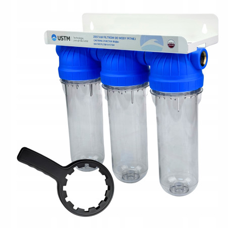 FILTR DO WODY WSTĘPNY 3 STOPNIOWY 3/4" CALA KORPUS USTM DO ZMIĘKCZACZ