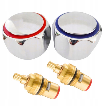 Zestaw do baterii Pokrętła i głowice Diamond POK.C chrom 2+2 komplet