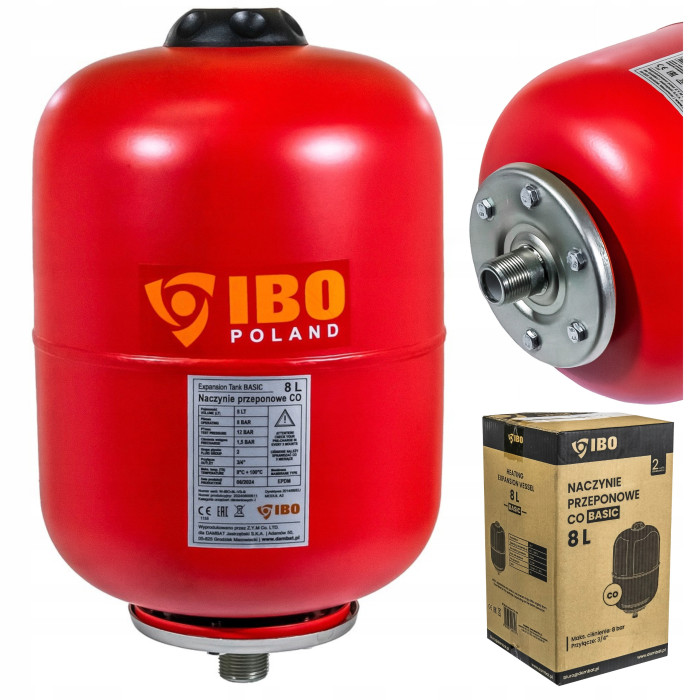 ZESTAW NACZYNIE PRZEPONOWE WZBIORCZE C.O. 12L BASIC IBO + GRUPA CO 3 BAR