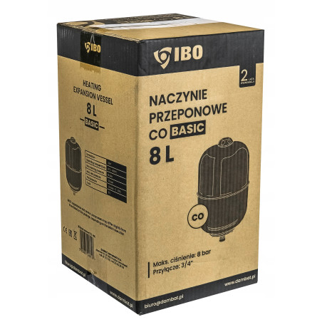 ZESTAW NACZYNIE PRZEPONOWE WZBIORCZE C.O. 12L BASIC IBO + GRUPA CO 3 BAR