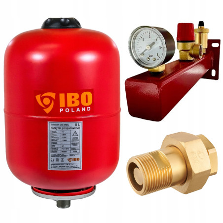 ZESTAW NACZYNIE PRZEPONOWE WZBIORCZE C.O. 24L BASIC IBO + GRUPA CO 3 BAR