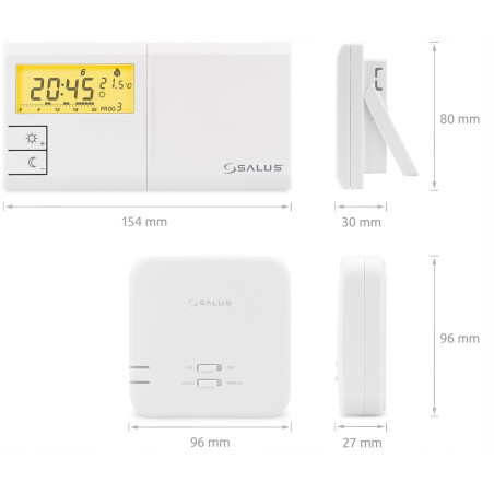BEZPRZEWODOWY STEROWNIK REGULATOR POKOJOWY TYGODNIOWY SALUS 091FLRFV2 ŁATWY