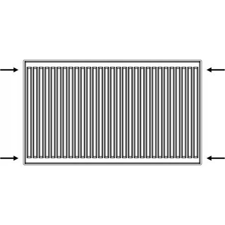 GRZEJNIK PANELOWY STALOWY DWUPŁYTOWY BOCZNY DIAMOND C22 60x200cm + WIESZAKI