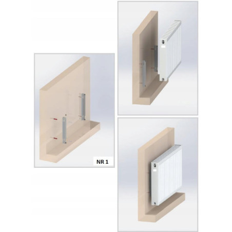 GRZEJNIK PANELOWY STALOWY DWUPŁYTOWY BOCZNY DIAMOND C22 50x90cm + WIESZAKI