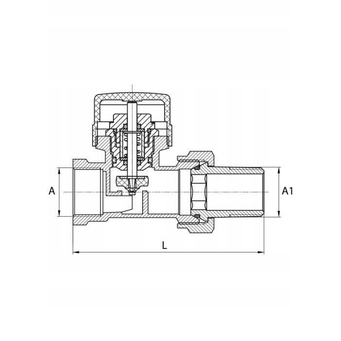 Zestaw termostatyczny prosty z głowicą Diamond 1/2 DN15